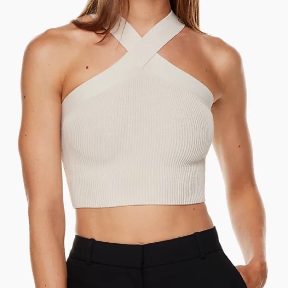 Sculpt Knit Criss Cross Cropped Tank - Picture 3 of 3